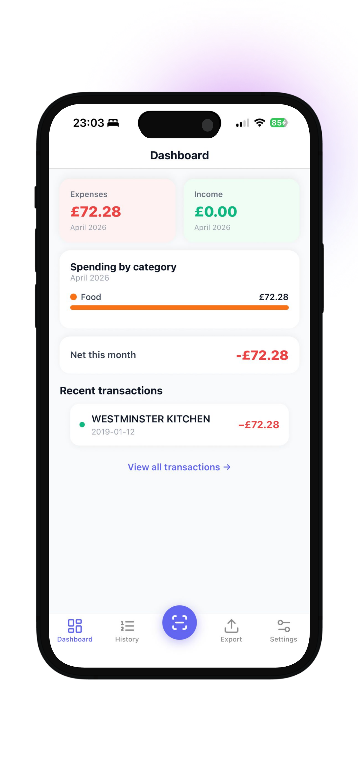 Expenz app screenshot